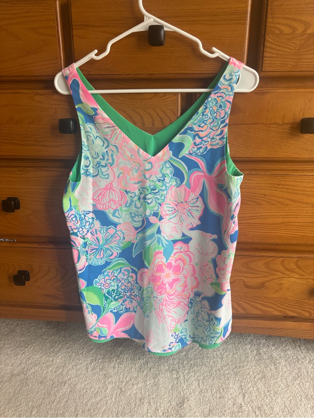 Lilly Pulitzer Floral V-Neck Camisole in Pink, Blue & Green